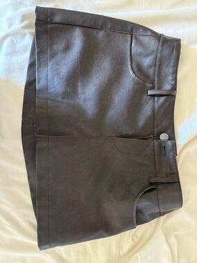 Garage Brown Faux Leather Skort